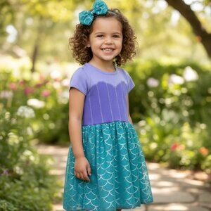 Disney Princess Ariel Mermaid Dress Teal & Purple Knit – Size 5T